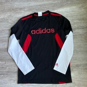 Adidas boys long,double sleeve athletic teeshirt